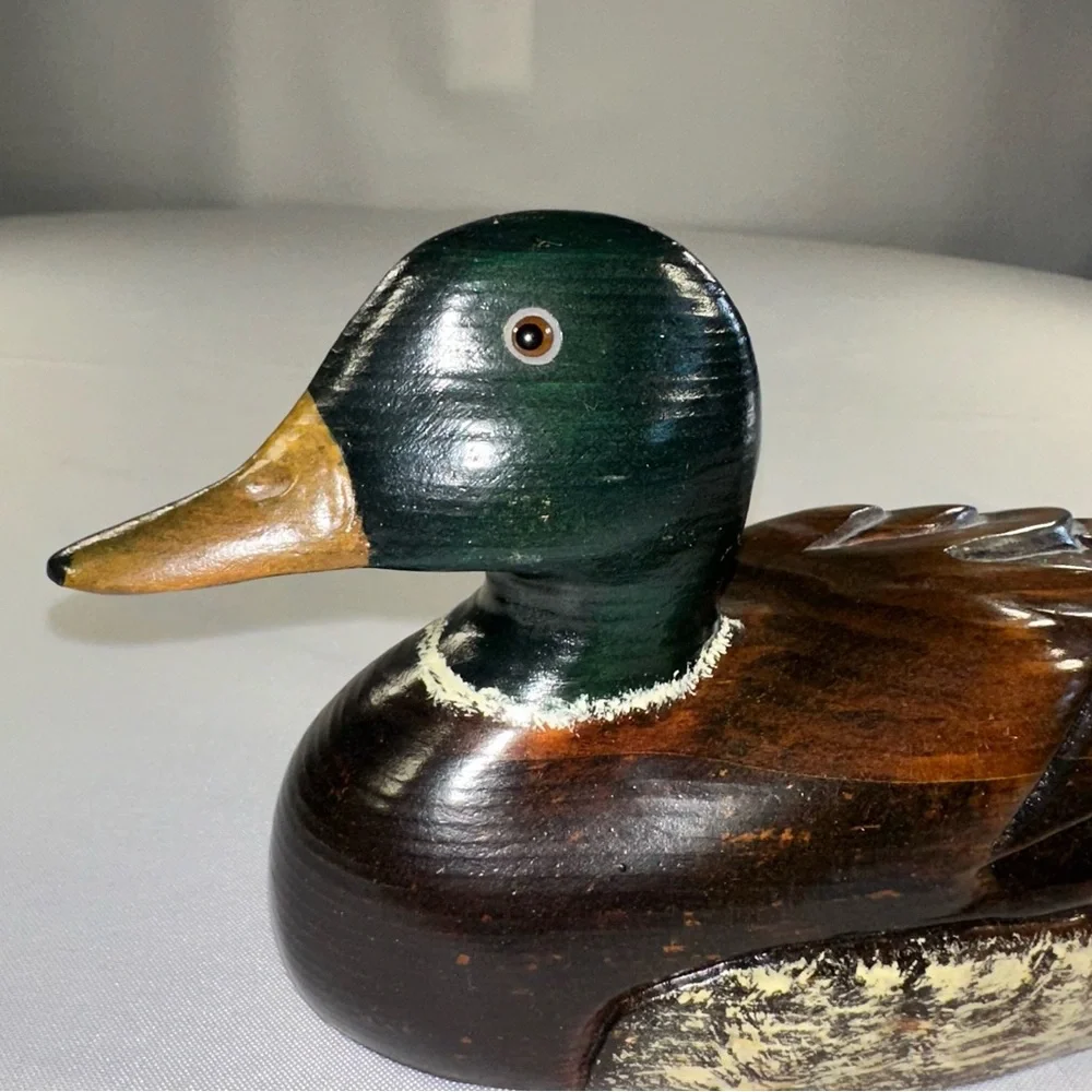 Mallard Duck Solid Wood Signed by Creator Leo Kappy Vintage Beautiful Decoy - Picture 2 of 10
